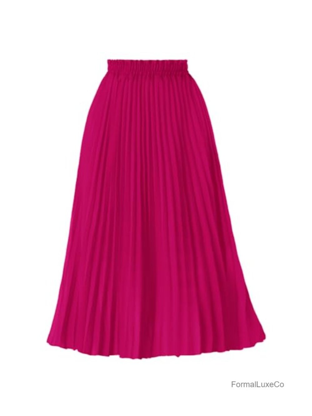 Women's Pleated A-Line High Waist Flowy Chiffon Midi Skirt
